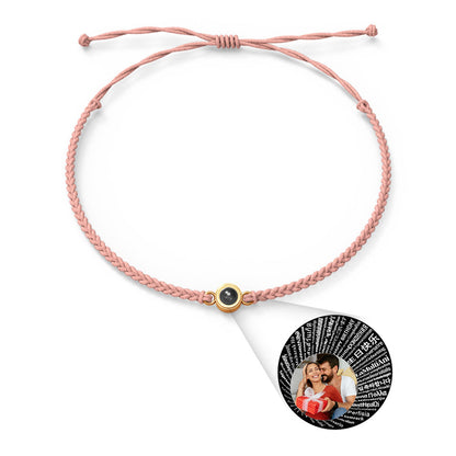 Personalised Photo Projection Charm Bracelet | I Love You in 100 Languages | Custom Birthday Gift