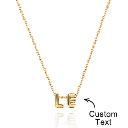 Personalised 3D Bubble Letters Name Necklace - Unique Gift for Loved Ones