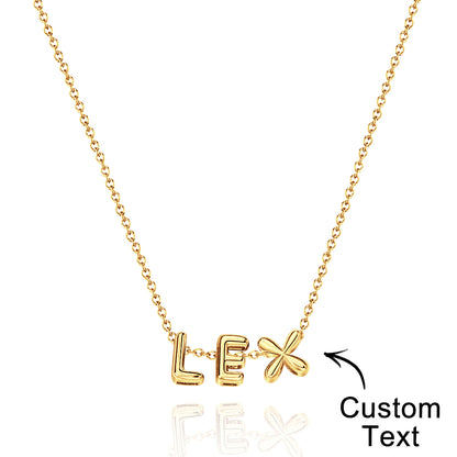 Personalised 3D Bubble Letters Name Necklace - Unique Gift for Loved Ones