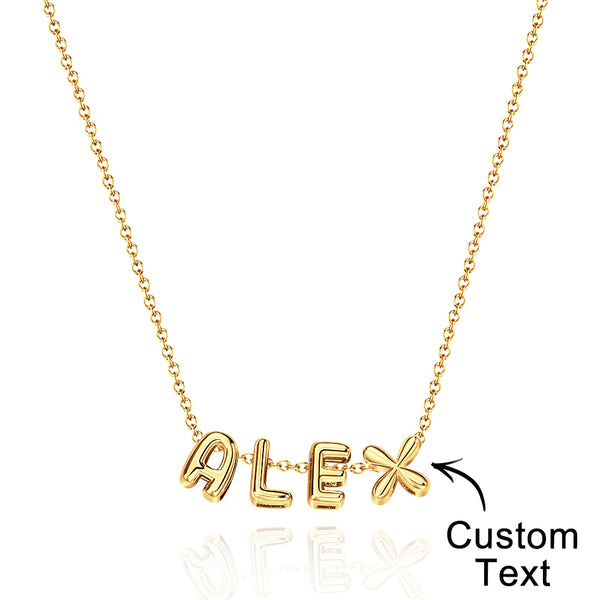 Personalised 3D Bubble Letters Name Necklace - Unique Gift for Loved Ones