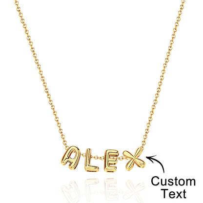 Personalised 3D Bubble Letters Name Necklace - Unique Gift for Loved Ones