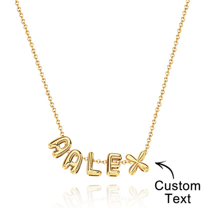 Personalised 3D Bubble Letters Name Necklace - Unique Gift for Loved Ones