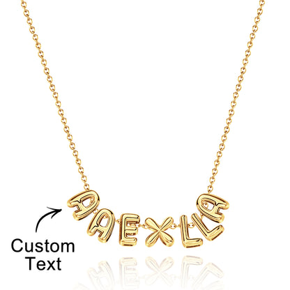 Personalised 3D Bubble Letters Name Necklace - Unique Gift for Loved Ones