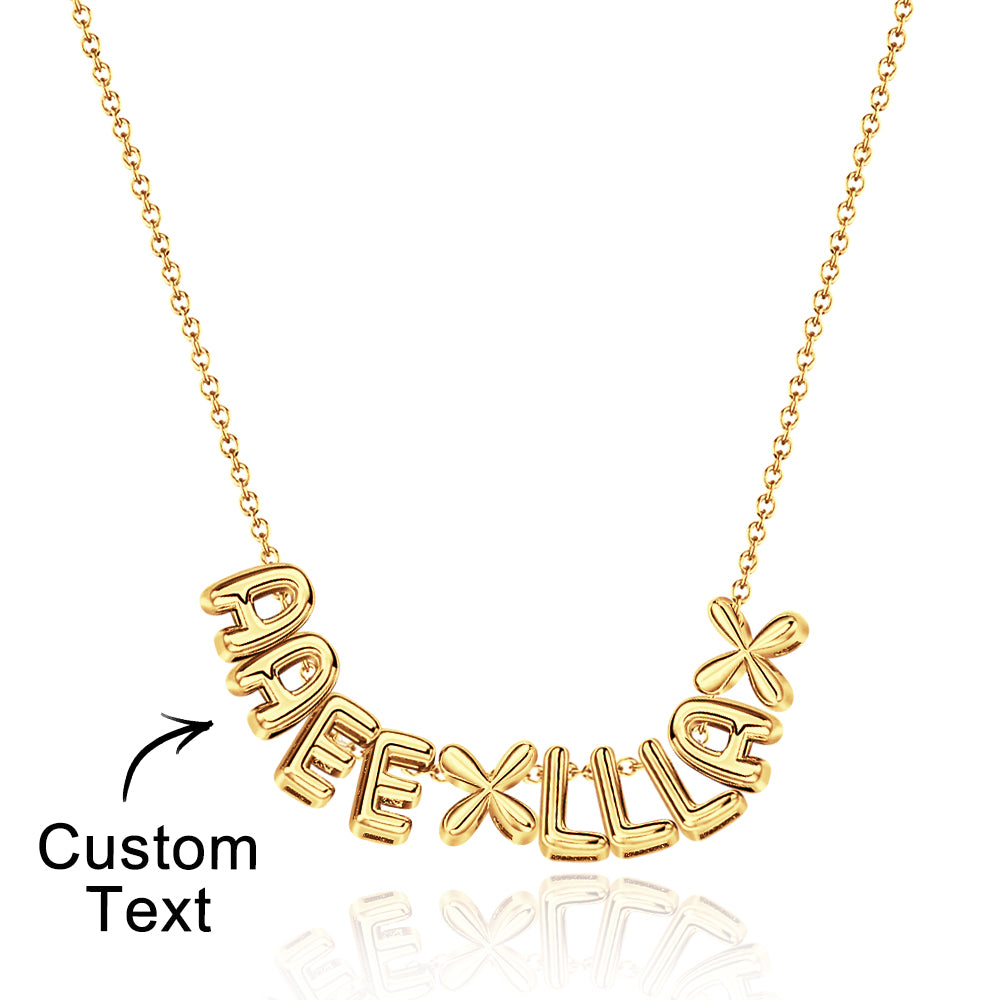 Personalised 3D Bubble Letters Name Necklace - Unique Gift for Loved Ones
