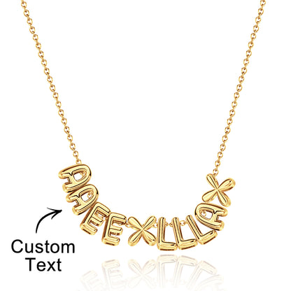 Personalised 3D Bubble Letters Name Necklace - Unique Gift for Loved Ones
