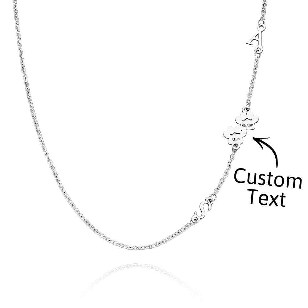 Custom Engraved Animal Paw Shape Initial Necklace – Unique Wedding Gift