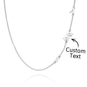 Custom Engraved Animal Paw Shape Initial Necklace – Unique Wedding Gift