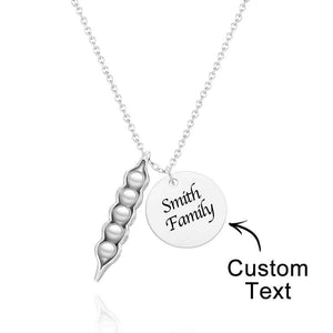 Peas In A Pod With Names Necklace Personalized Engraved Pendant Valentine's Day Gifts