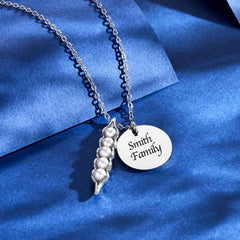 Peas In A Pod With Names Necklace Personalized Engraved Pendant Valentine's Day Gifts