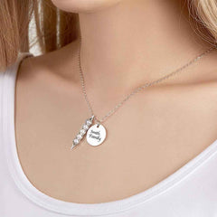 Peas In A Pod With Names Necklace Personalized Engraved Pendant Valentine's Day Gifts