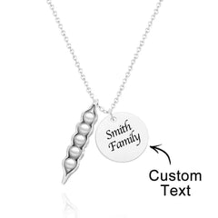 Peas In A Pod With Names Necklace Personalized Engraved Pendant Valentine's Day Gifts