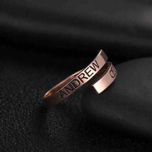 Custom Engraved Two Names Ring Copper