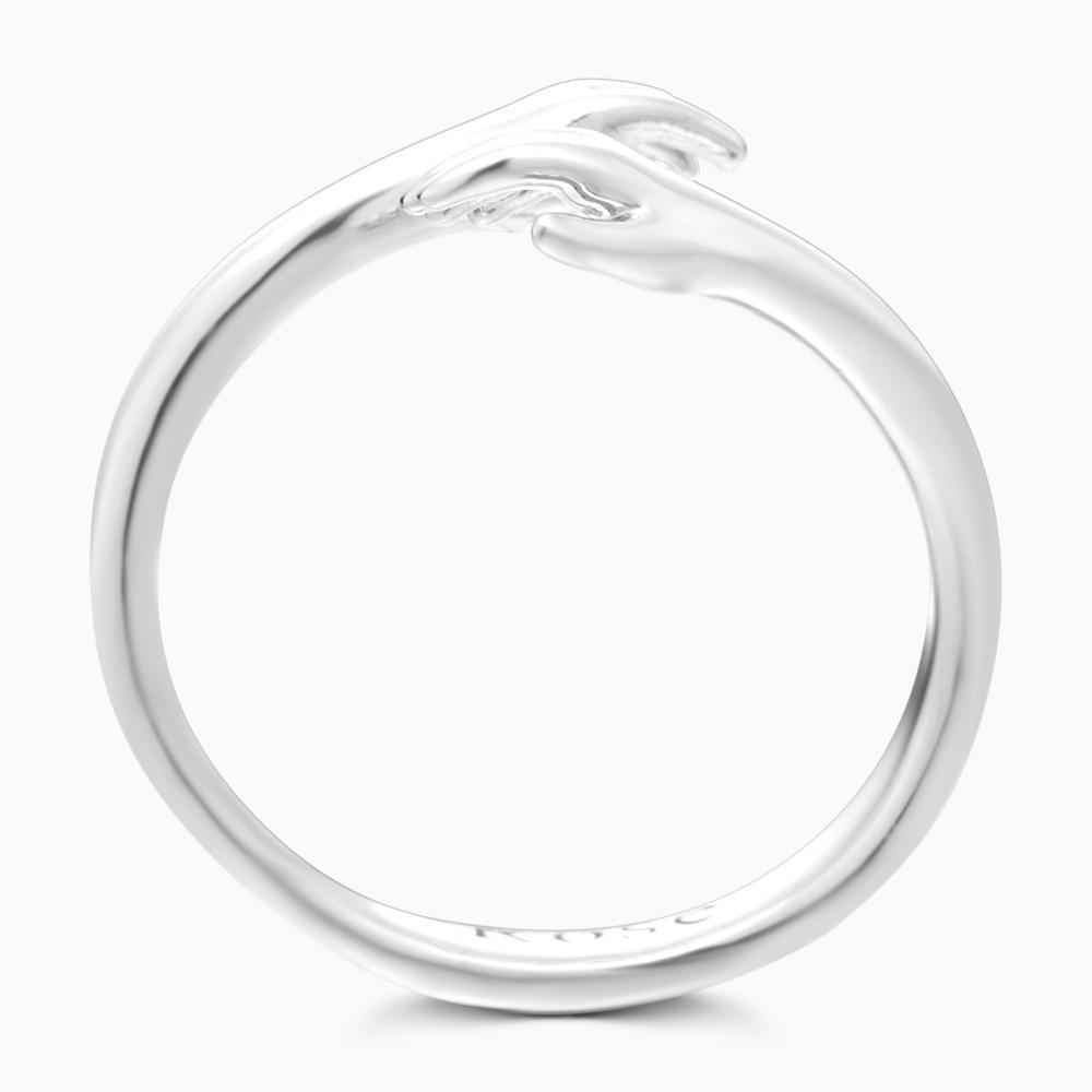 Custom Name Hug Rings Engraved Hugging Hands Open Ring