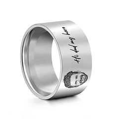 Personalised Men's Photo Ring with Engraving - Custom Father's Day Gift