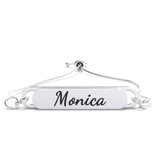 Custom Engraved Bar Bracelet - Length Adjustable