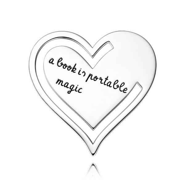 Custom Engraved Heart Metal Bookmark with Text