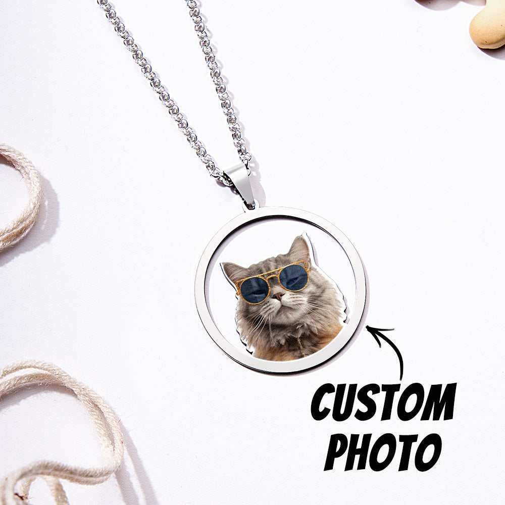 Personalised Pet Photo Necklace - Custom Pet Lover Gift