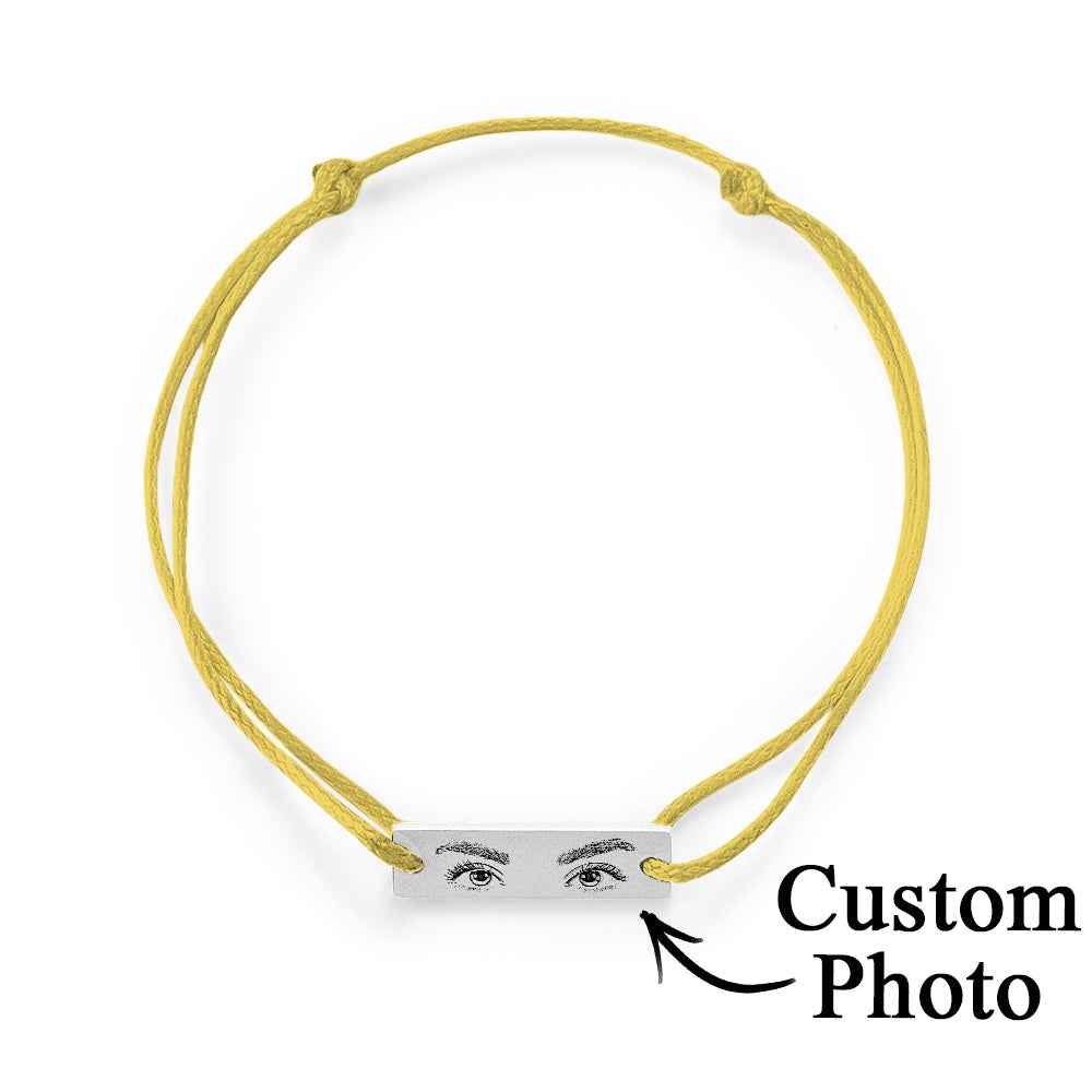 Custom Engraved Bracelet With Eyes Photo Eyes of Love Bracelet