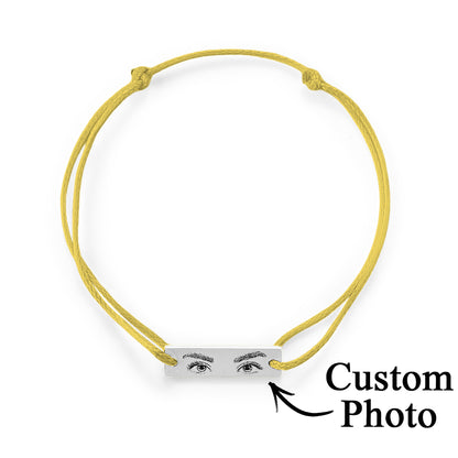 Gift-ready packaging for customised engraved love gift — personalised eyes photo bracelet presented in elegant box