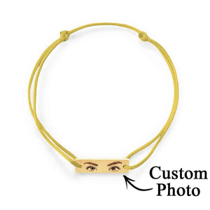 Custom Engraved Bracelet With Eyes Photo Eyes of Love Bracelet