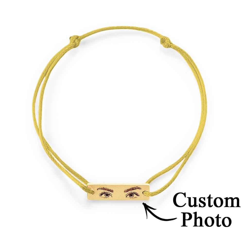 Custom Engraved Bracelet With Eyes Photo Eyes of Love Bracelet