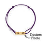 Bracelet detail showcasing multi-depth engraving that preserves iris patterns on every personalised eyes charm