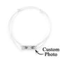 Elegant display of personalised eyes photo bracelet as a keepsake memorial gift, custom engraved for remembrance