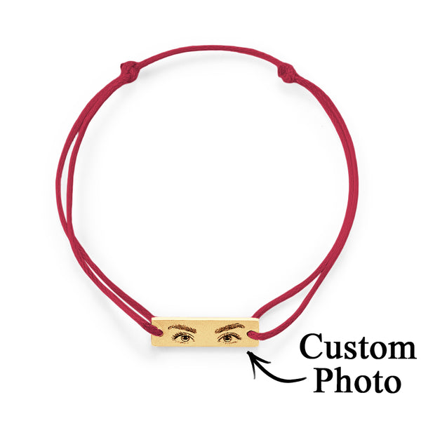 Custom Engraved Eyes of Love Bracelet with Personal Photo | Adjustable Jewellery