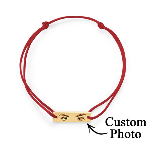 Custom Engraved Eyes of Love Bracelet with Personal Photo | Adjustable Jewellery