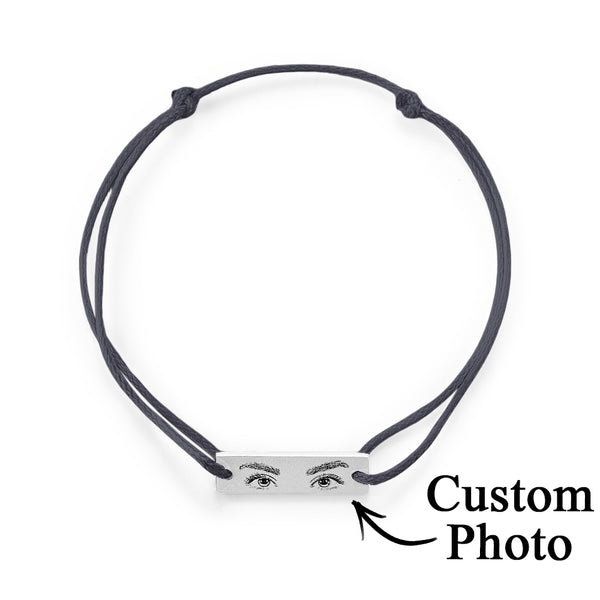 Custom Engraved Eyes of Love Bracelet with Personal Photo | Adjustable Jewellery