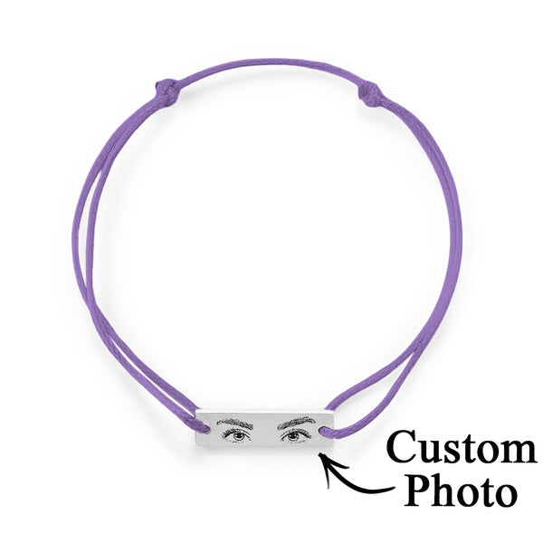 Custom Engraved Eyes of Love Bracelet with Personal Photo | Adjustable Jewellery