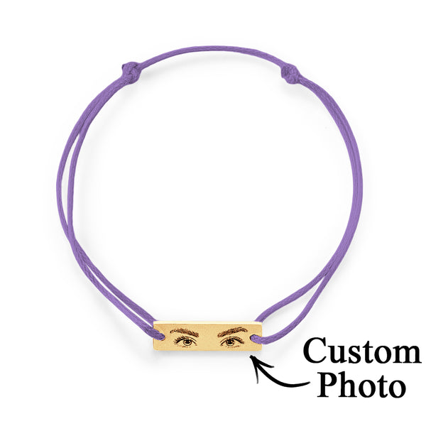 Custom Engraved Eyes of Love Bracelet with Personal Photo | Adjustable Jewellery