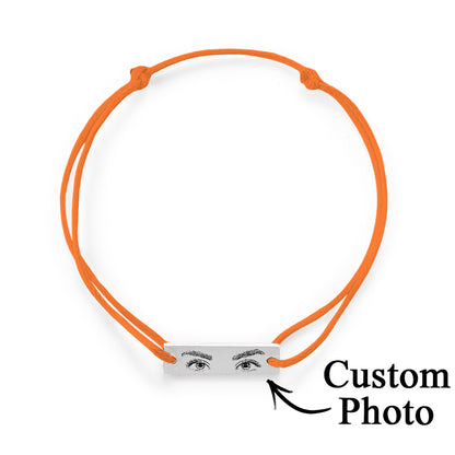 Custom Engraved Eyes of Love Bracelet with Personal Photo | Adjustable Jewellery