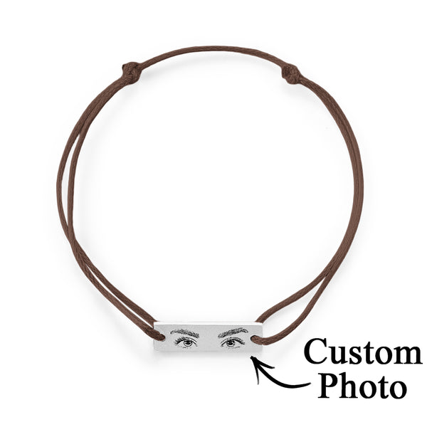 Custom Engraved Eyes of Love Bracelet with Personal Photo | Adjustable Jewellery