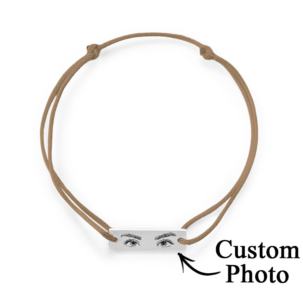 Custom Engraved Eyes of Love Bracelet with Personal Photo | Adjustable Jewellery