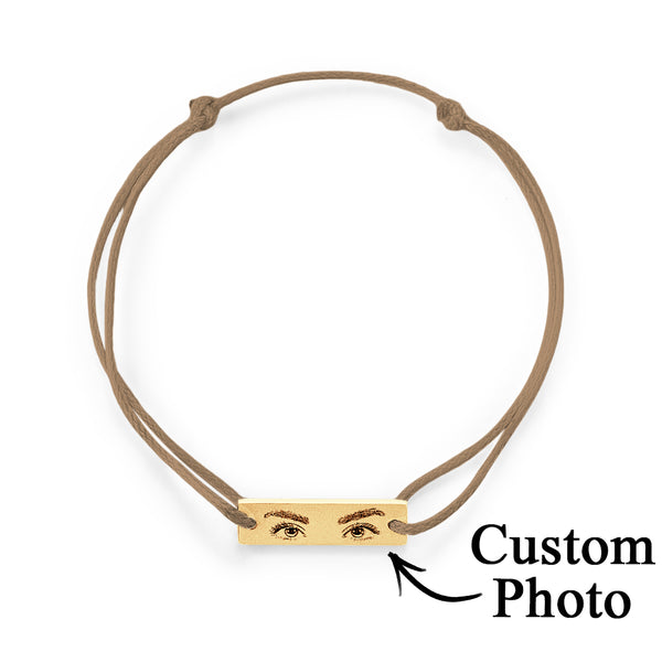 Custom Engraved Eyes of Love Bracelet with Personal Photo | Adjustable Jewellery