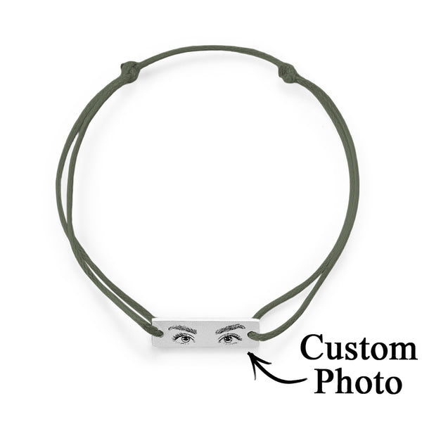 Custom Engraved Eyes of Love Bracelet with Personal Photo | Adjustable Jewellery