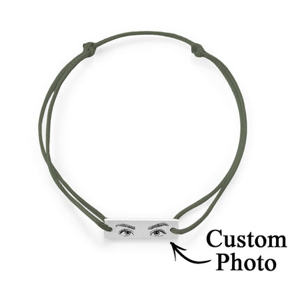 Custom Engraved Eyes of Love Bracelet with Personal Photo | Adjustable Jewellery