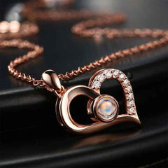 Photo Projection Necklace With Eternal Flower Jewelry Box Gifts for Mum - 2 Colors
