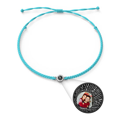 Personalised Photo Projection Charm Bracelet | I Love You in 100 Languages | Custom Birthday Gift