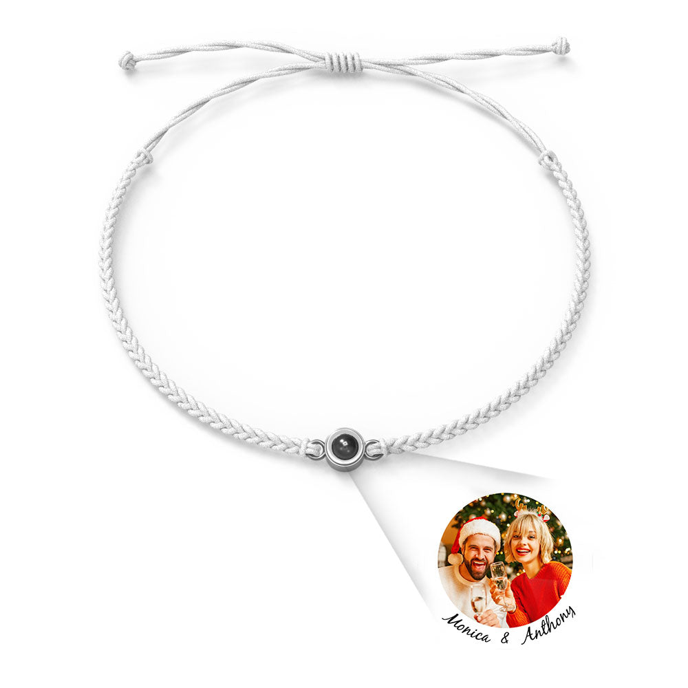 Personalised Photo Projection Charm Bracelet | I Love You in 100 Languages | Custom Birthday Gift