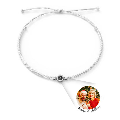 Personalised Photo Projection Charm Bracelet | I Love You in 100 Languages | Custom Birthday Gift