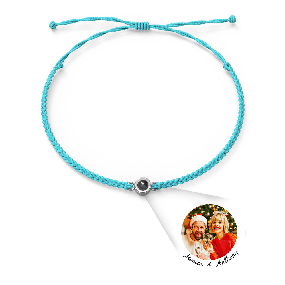 Personalised Photo Projection Charm Bracelet | I Love You in 100 Languages | Custom Birthday Gift