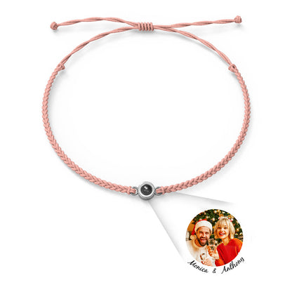 Personalised Photo Projection Charm Bracelet | I Love You in 100 Languages | Custom Birthday Gift
