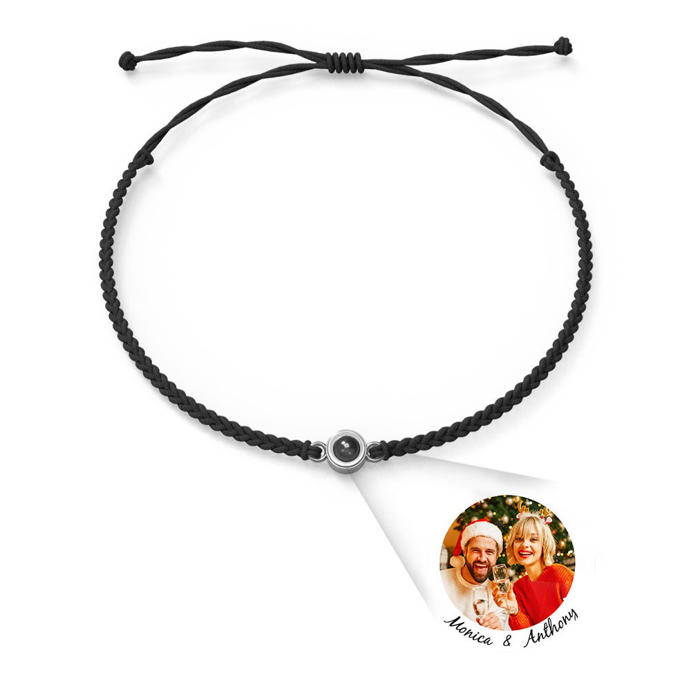 Personalised Photo Projection Charm Bracelet | I Love You in 100 Languages | Custom Birthday Gift
