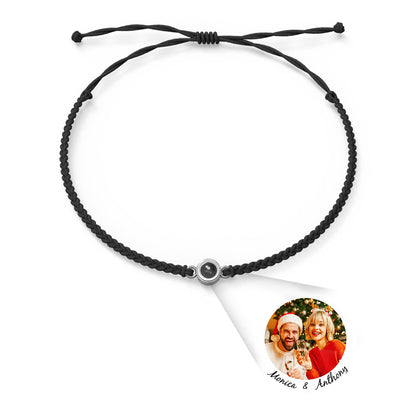 Personalised Photo Projection Charm Bracelet | I Love You in 100 Languages | Custom Birthday Gift