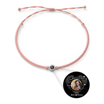 Personalised Photo Projection Charm Bracelet | I Love You in 100 Languages | Custom Birthday Gift