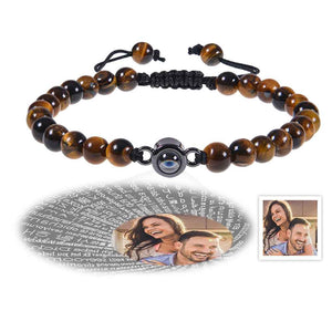 Custom Photo Projection Bracelet I Love You 100 Languages Men's Bracelet Gift for Boyfriend Husband Dad