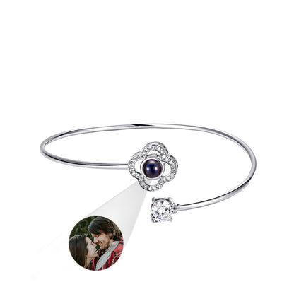 Personalised Photo Projection Bracelet | Engraved Heart Jewellery Gift