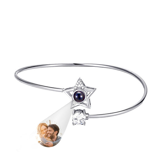 Personalised Photo Projection Bracelet | Engraved Heart Jewellery Gift